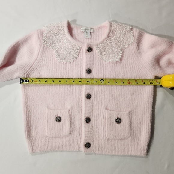 House Of Harlow 1960 Soft Pink Cardigan With Lace Collar - Picture 6 of 16
